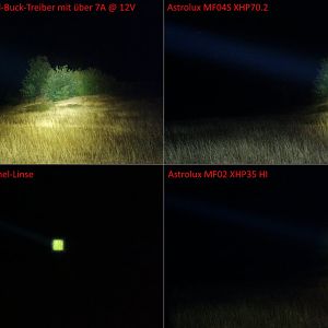 Lampenvergleich Beamshots 1 - mit 7,...A Buck Treiber