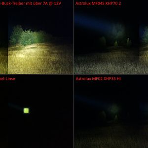 Lampenvergleich Beamshots 1+2 - mit 7,...A Buck Treiber