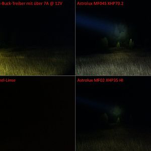 Lampenvergleich Beamshots 2 - mit 7,...A Buck Treiber